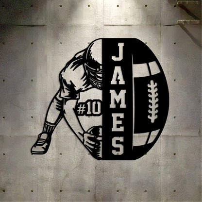 Custom Player Name & Number Wooden Sign With LED Lights