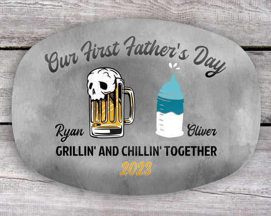 First Fathers Day, Personalized Platter, Drinking Buddies, Grill Gifts