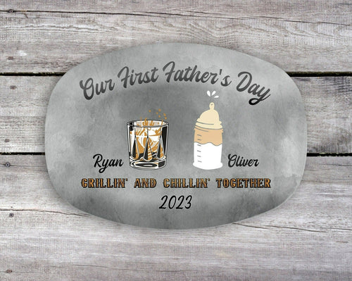 First Fathers Day, Personalized Platter, First Time Dad, Serving Platter