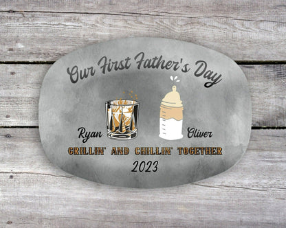 First Fathers Day, Personalized Platter, Drinking Buddies, Grill Gifts