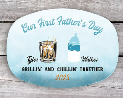 First Fathers Day, Personalized Platter, First Time Dad, Serving Platter