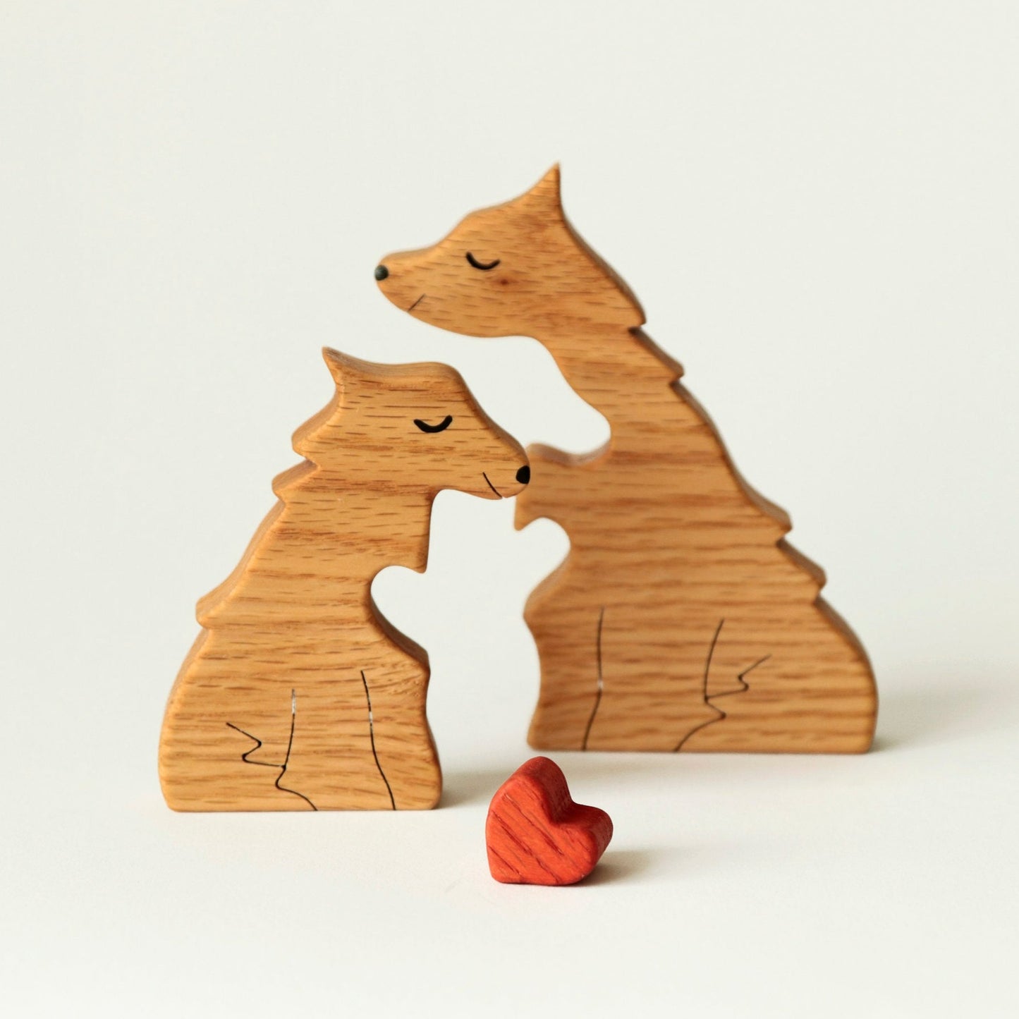 Wooden wolves family puzzle