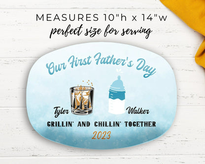 First Fathers Day, Personalized Platter, First Time Dad, Serving Platter