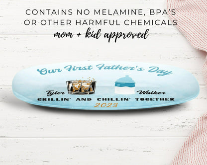 First Fathers Day, Personalized Platter, First Time Dad, Serving Platter