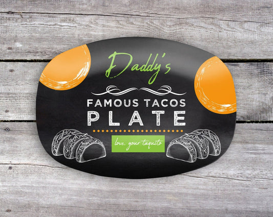 Personalized Taco Platter, Taco & Taquito Plate, New Father Gift