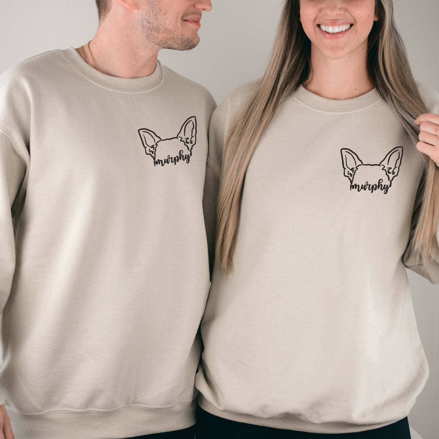 Embroidered Pet Ear Custom Crewneck Unisex