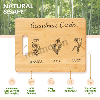 Mama's Garden is Her Children Customized Bamboo Cutting Board