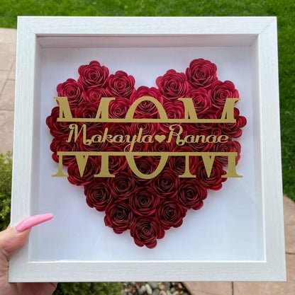 ✨Heart Shaped Monogram Flower Shadow Box