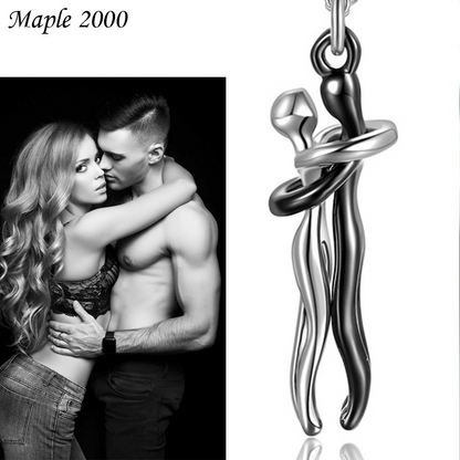 Couple Hug Pendant Necklace