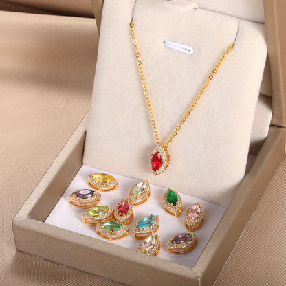 Multicolor Crystal Birthday Stone Necklace
