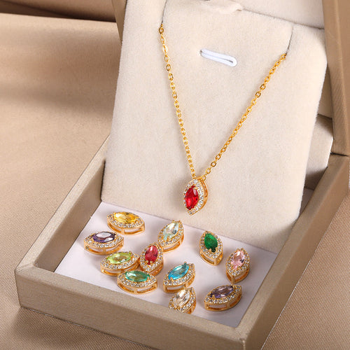 Multicolor Crystal Birthday Stone Necklace