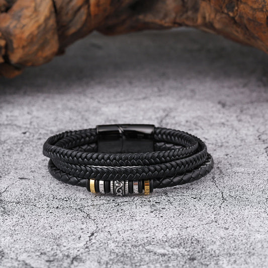 Custom Leather Braided Bracelet-The Best Gift for Men