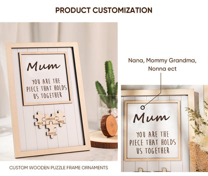 Personalised Wooden Puzzle Frame Gift for Mom