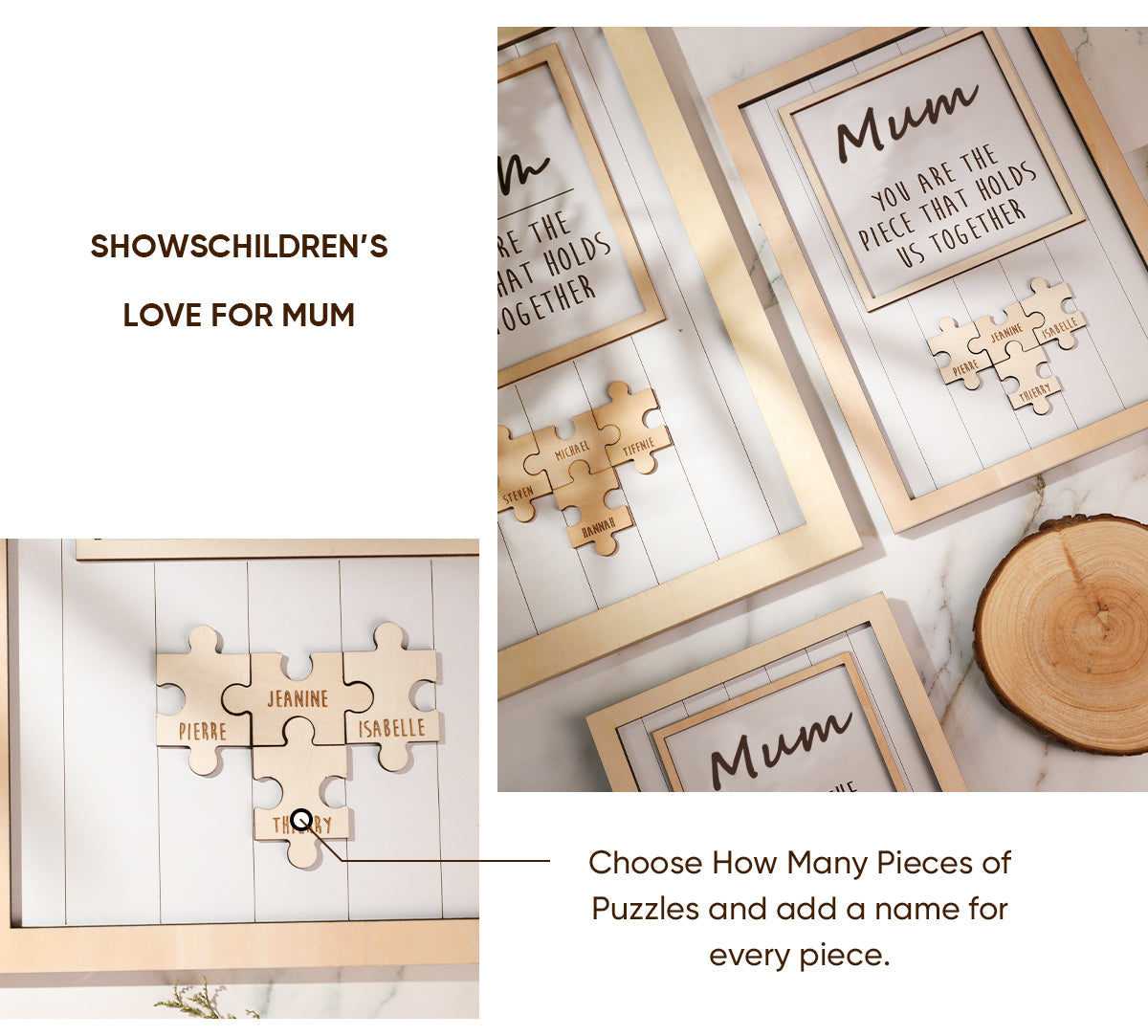 Personalised Wooden Puzzle Frame Gift for Mom