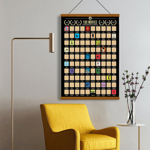 50% OFF⭐️Top 100 Movies Scratch Off Poster