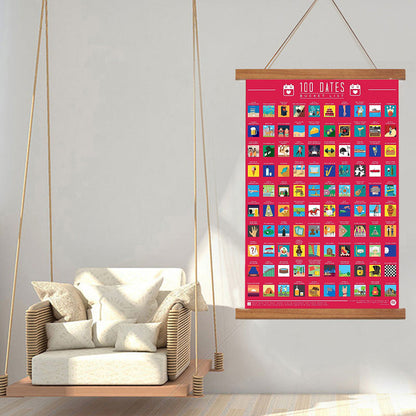 50%OFF⭐️100 Dates To Go On Scratch Off Bucket List Poster