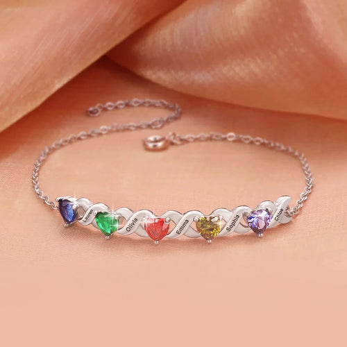 💕Customized Heart Birthstone Bracelet