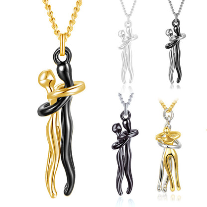 Couple Hug Pendant Necklace