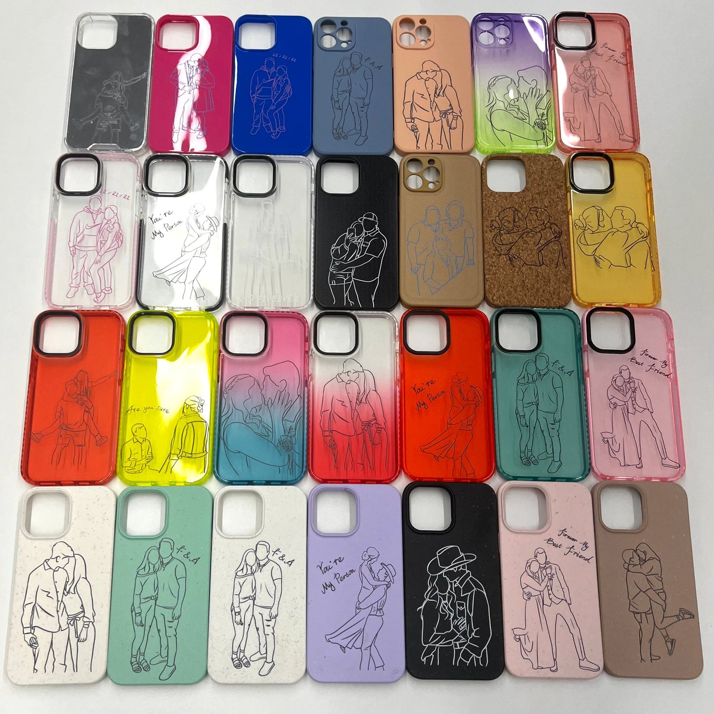Custom Line Art Phone Case （Transparent）