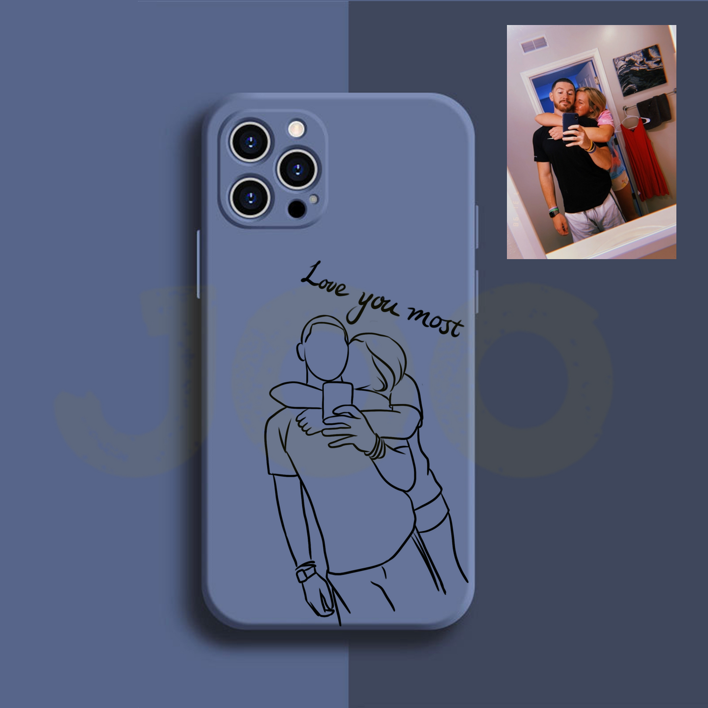 Custom Line Art Phone Case (Liquid Silicone )