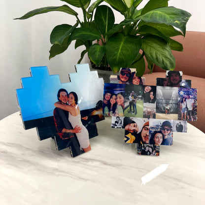 Valentine's Day Custom Heart Shape Photo Collage Lamp