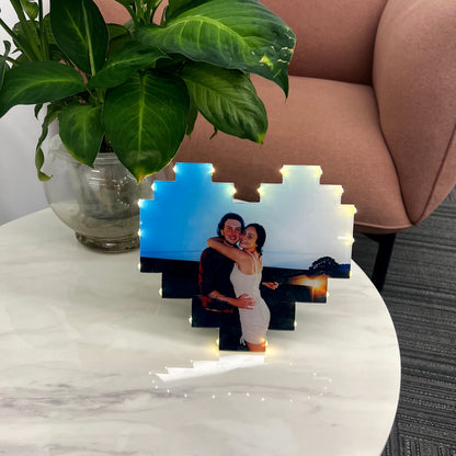 Valentine's Day Custom Heart Shape Photo Collage Lamp