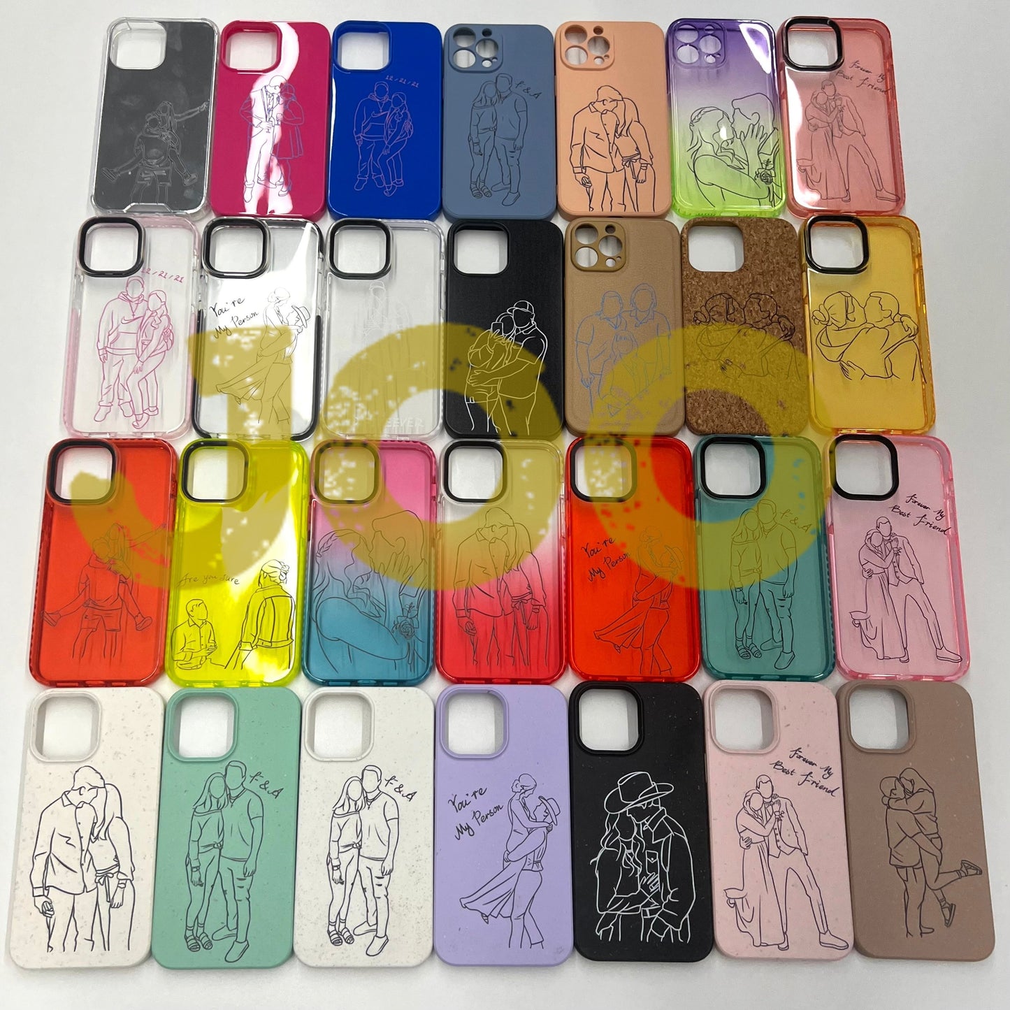 Custom Line Art Phone Case (Gold Edge)