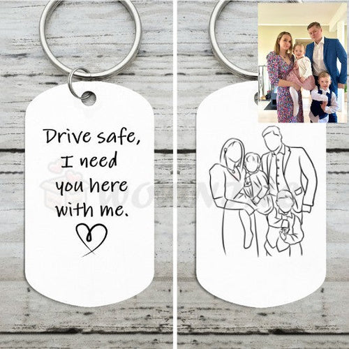 Personalized Line Art Keychain