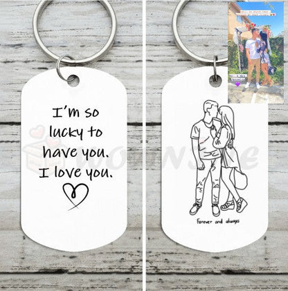Personalized Line Art Keychain