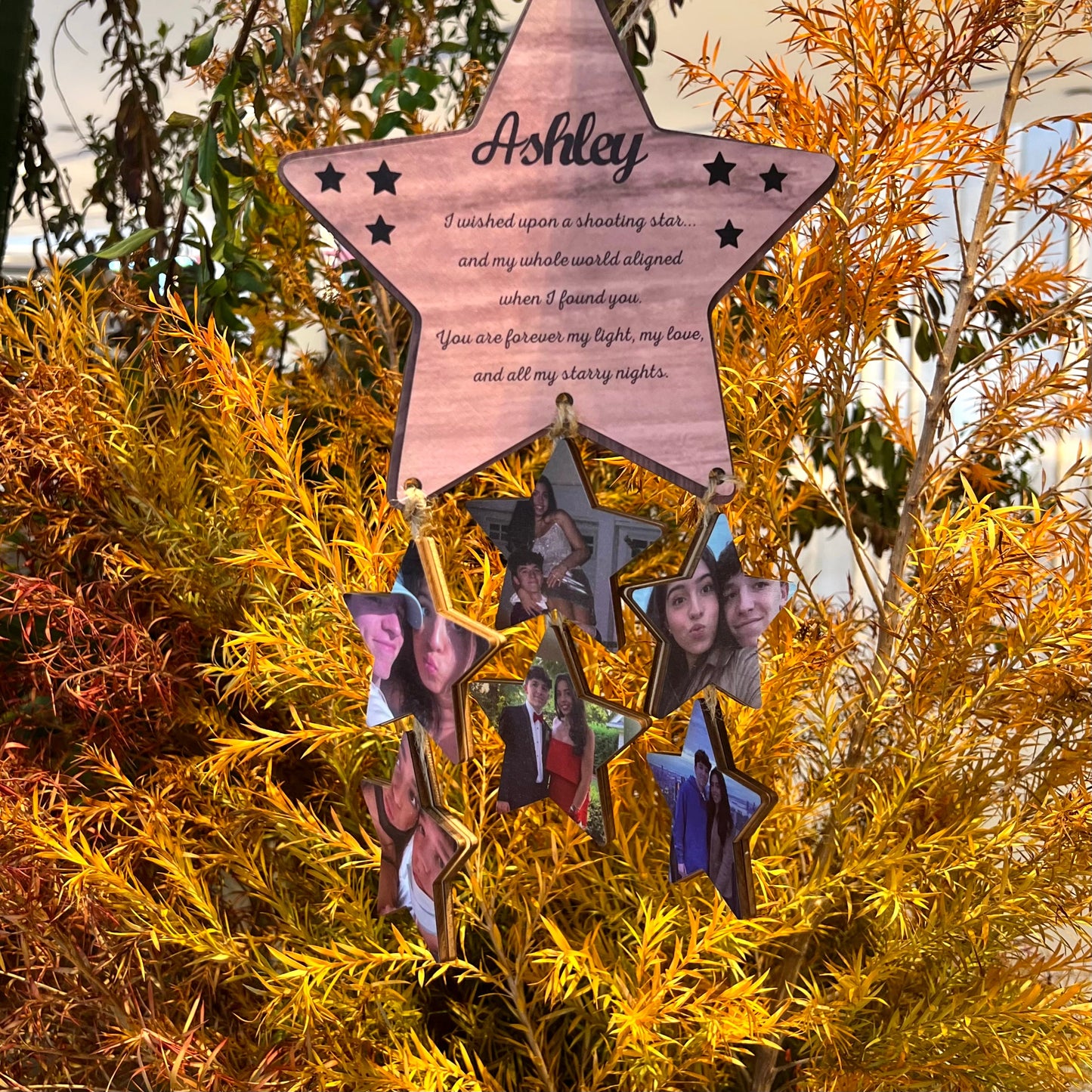 Customized Wooden Star Hanging Ornament