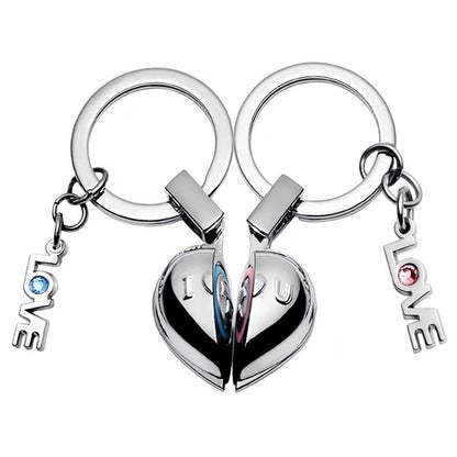 Lover Keychain Heart Together Make Sound " I Love You "