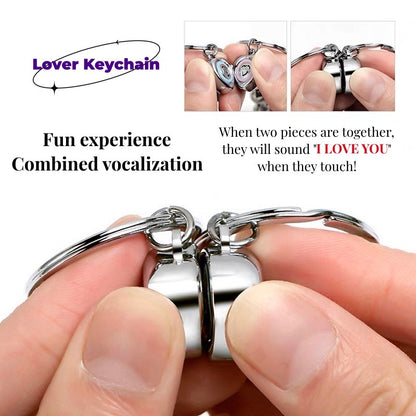 Lover Keychain Heart Together Make Sound " I Love You "