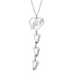 Personalized Heart Pendant Birthstones Necklace with BabyFeet Charms