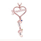Personalized Heart Pendant Birthstones Necklace with BabyFeet Charms
