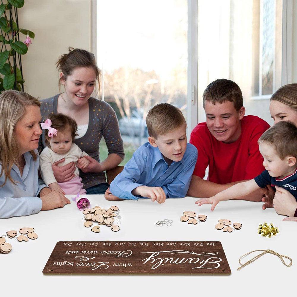 Wooden Reminder Tracker Calendar Board Wall Hanging