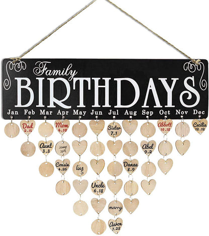 Wooden Reminder Tracker Calendar Board Wall Hanging