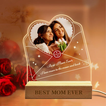 Personalized Photo Acrylic Night Light Gift for Mom