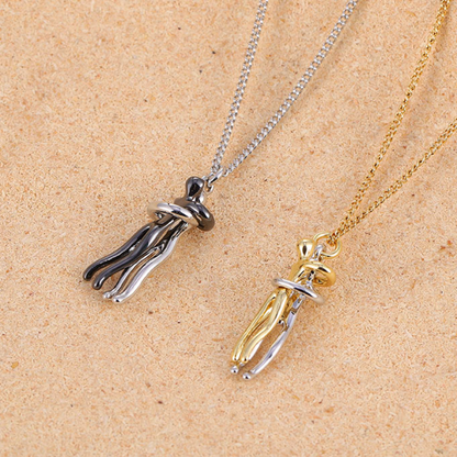 Couple Hug Pendant Necklace