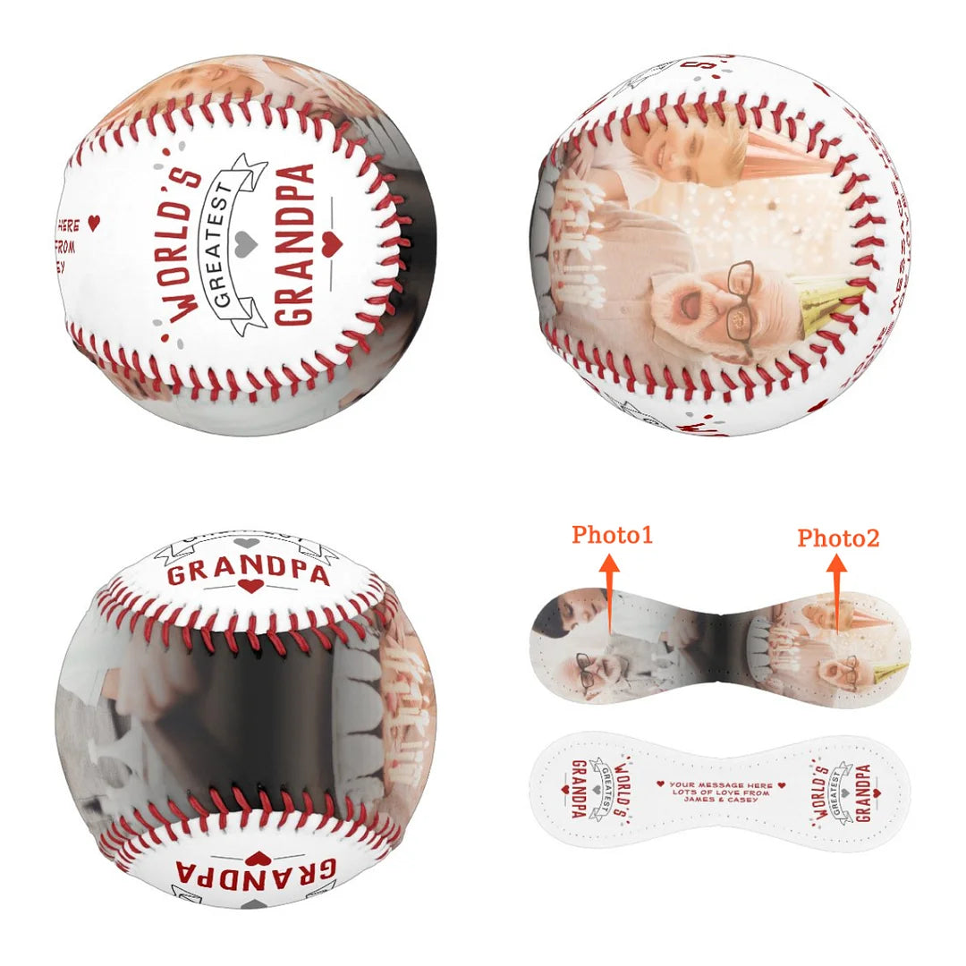 Personalized Photo Baseball - Father's Day Baseball Gifts for Baseball Lovers