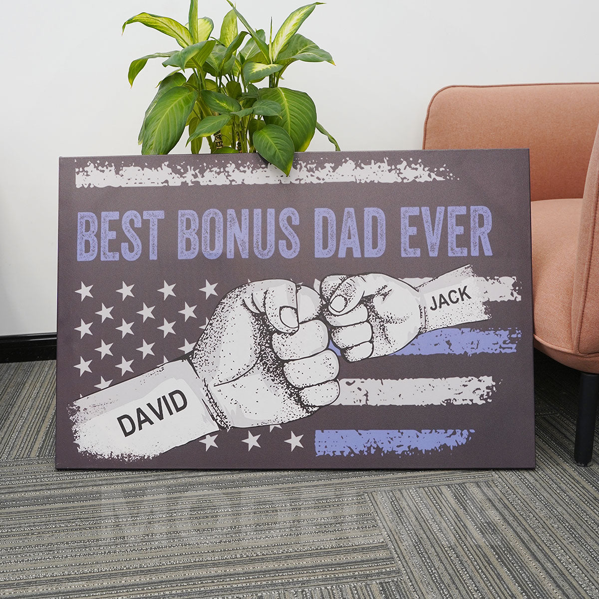 Best Dad Ever Premium Canvas Family