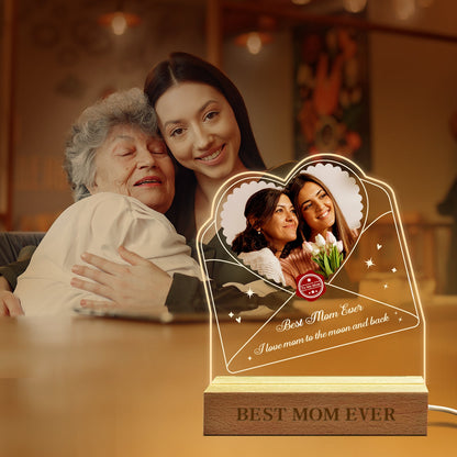 Personalized Photo Acrylic Night Light Gift for Mom