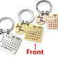 Personalized engraved calendar keychain