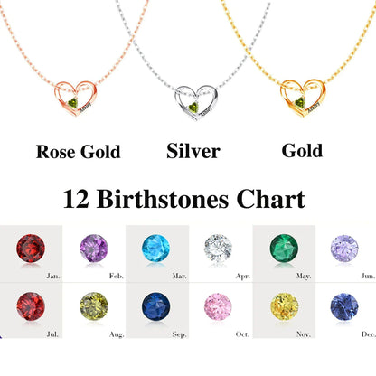 Heart of Love Birthstone Necklace for lover