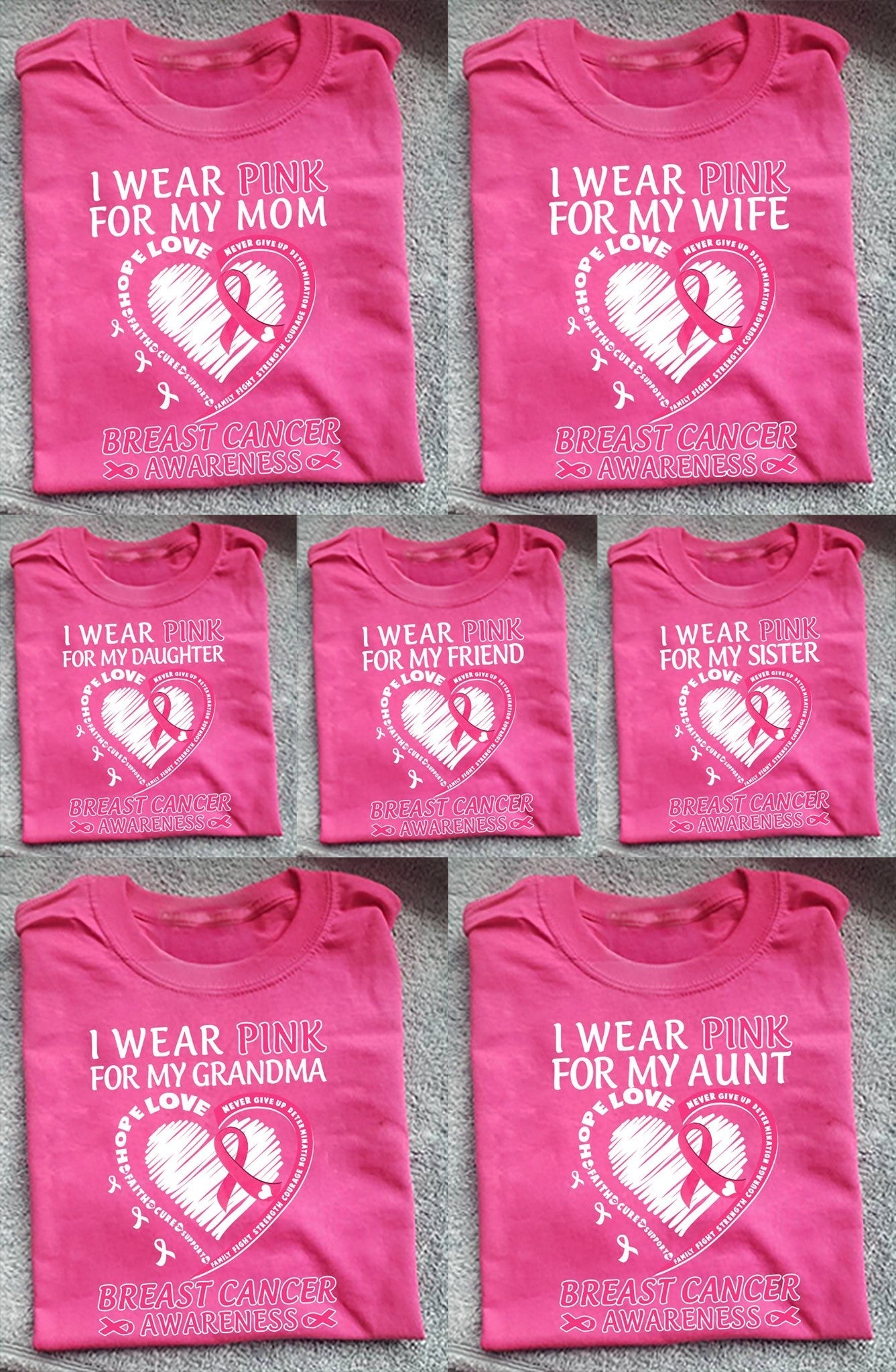 Personalized I Wear Pink/Breast Cancer Awareness T-shirt - CTN0922