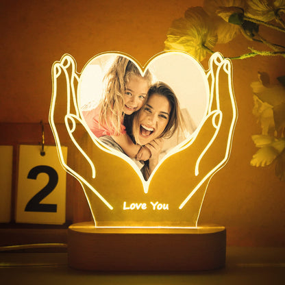 Personalized Photo Acrylic Night Light Gift for Mom