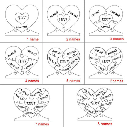 Custom Wooden Name Heart Puzzle