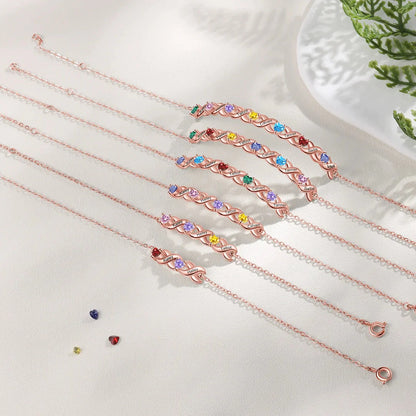 💕Customized Heart Birthstone Bracelet