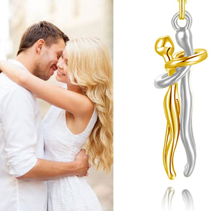 Couple Hug Pendant Necklace