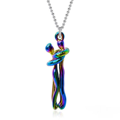 Couple Hug Pendant Necklace