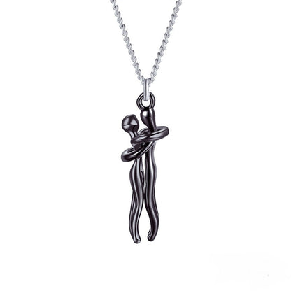 Couple Hug Pendant Necklace